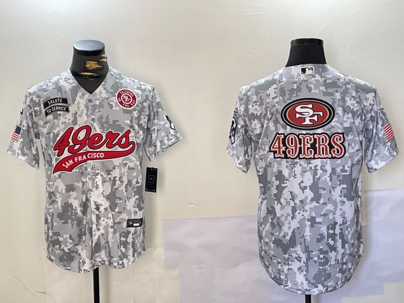 Men San Francisco 49ers Blank Nike Arctic Camo 2024 Salute to Service Limited NFL Jersey style 14->san francisco 49ers->NFL Jersey